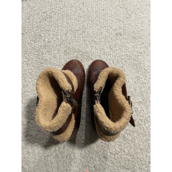 Timberland Ortholite Faux Shearling Leather Heeled Boots Womens Size 7.5 Brown - Picture 11 of 14
